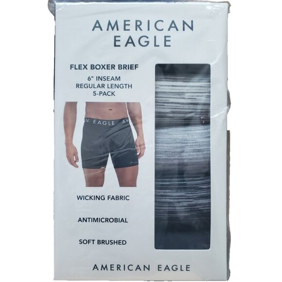 NEW American‎ Eagle Outfitters AEO 6 in Flex Boxer Briefs Men's Underwear Small